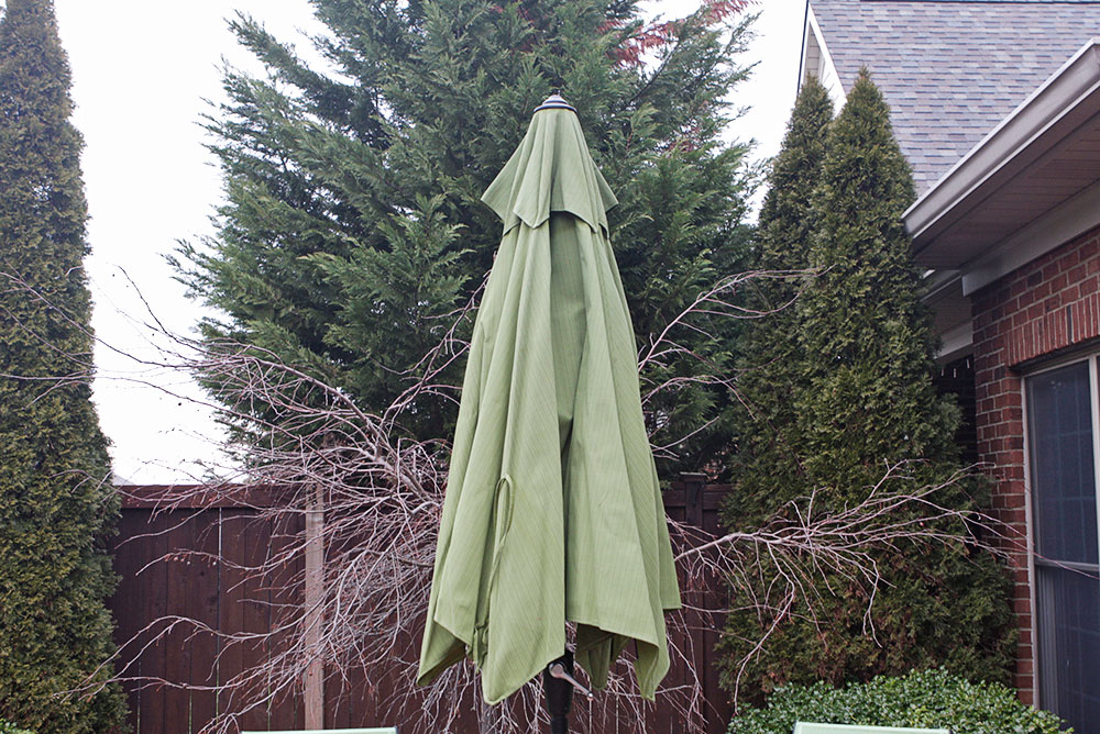 Wrought Iron Outdoor Chairs with Umbrella and Stand