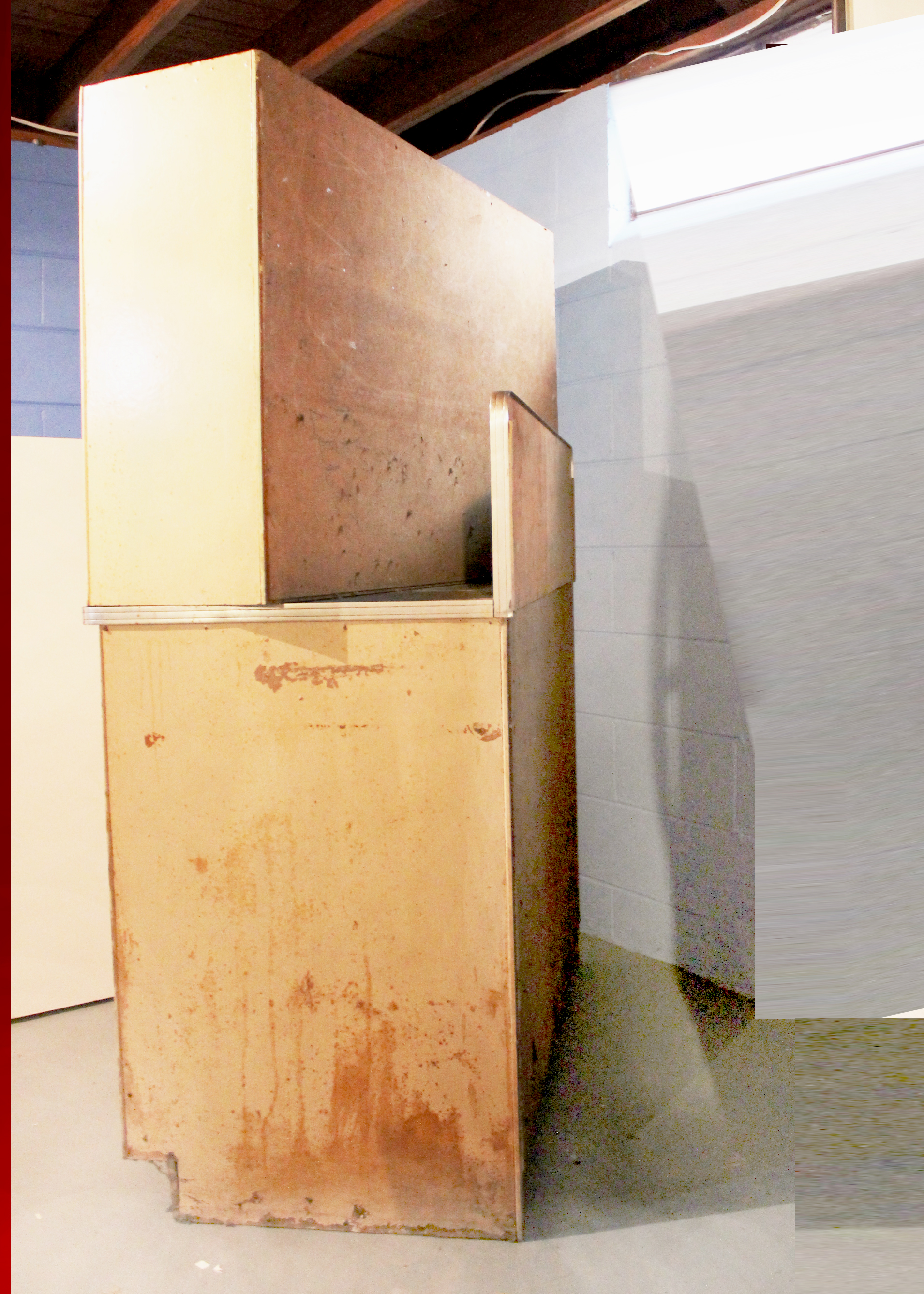 Vintage Hoosier Style Cabinet with Chrome Trim and Handles