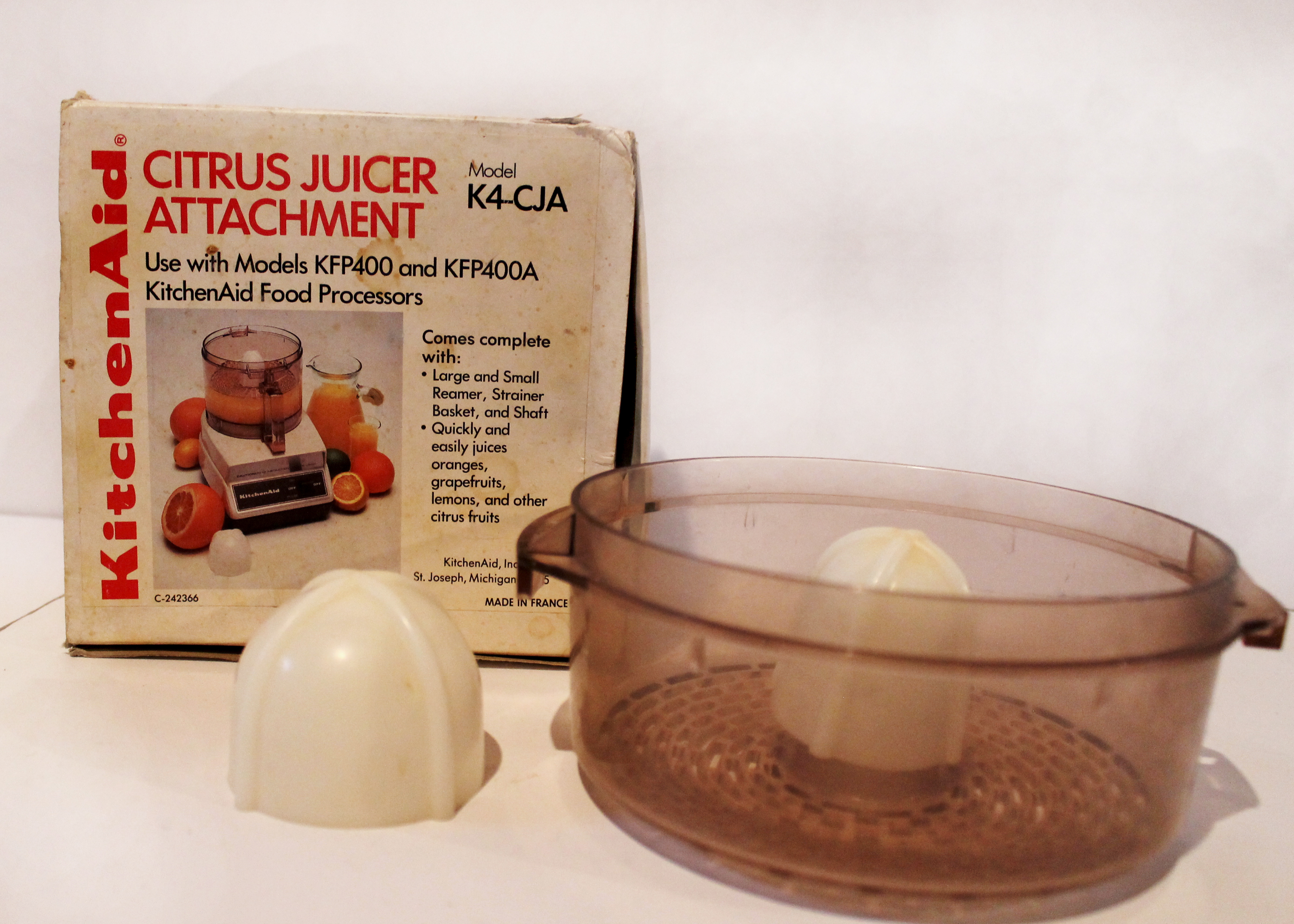 Vintage KitchenAid Food Processor and Citrus Juicer Attachments