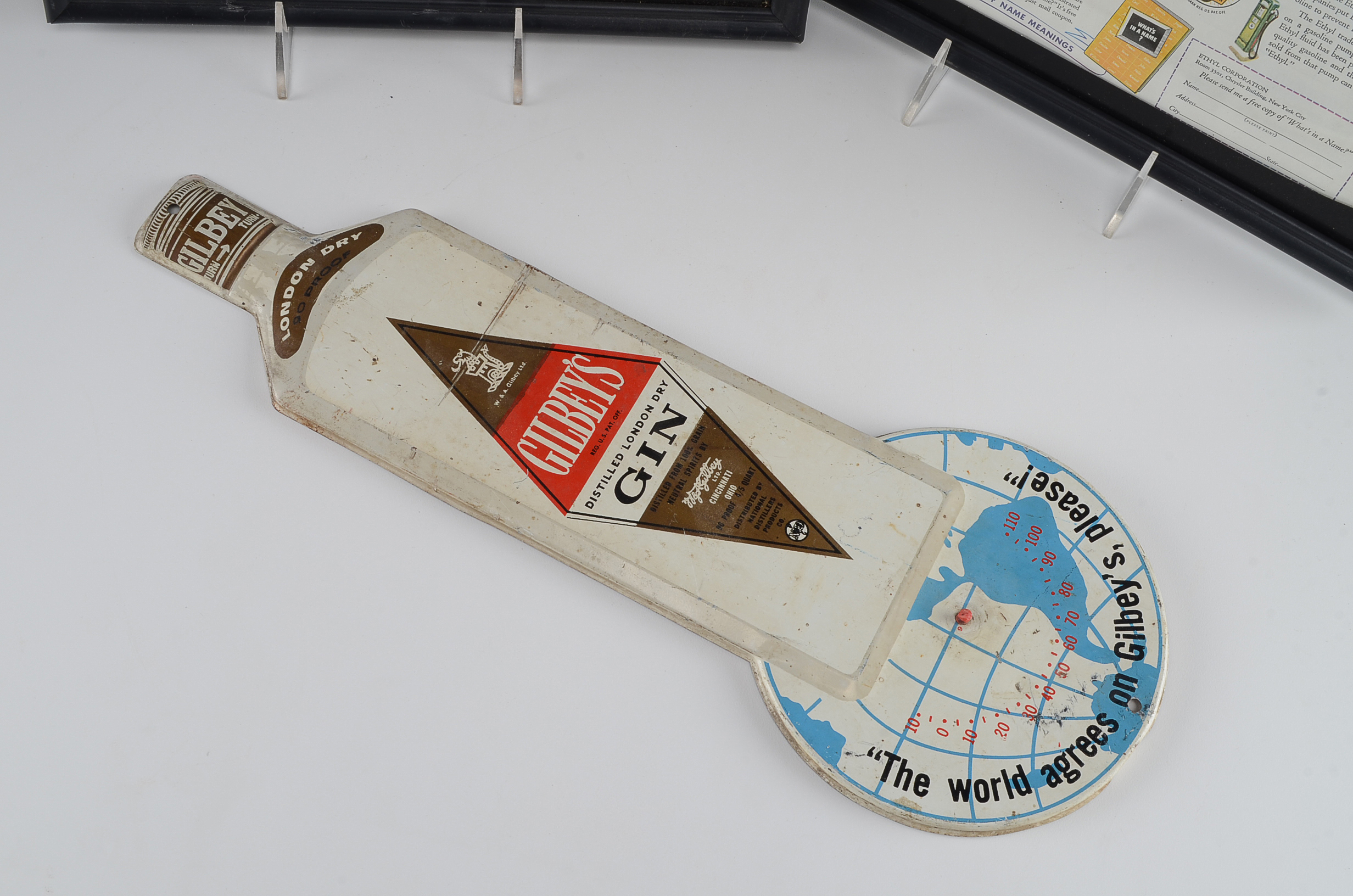 Three Vintage Advertisements- "Gilbert's Gin" "Ethyl" "Old Golds"