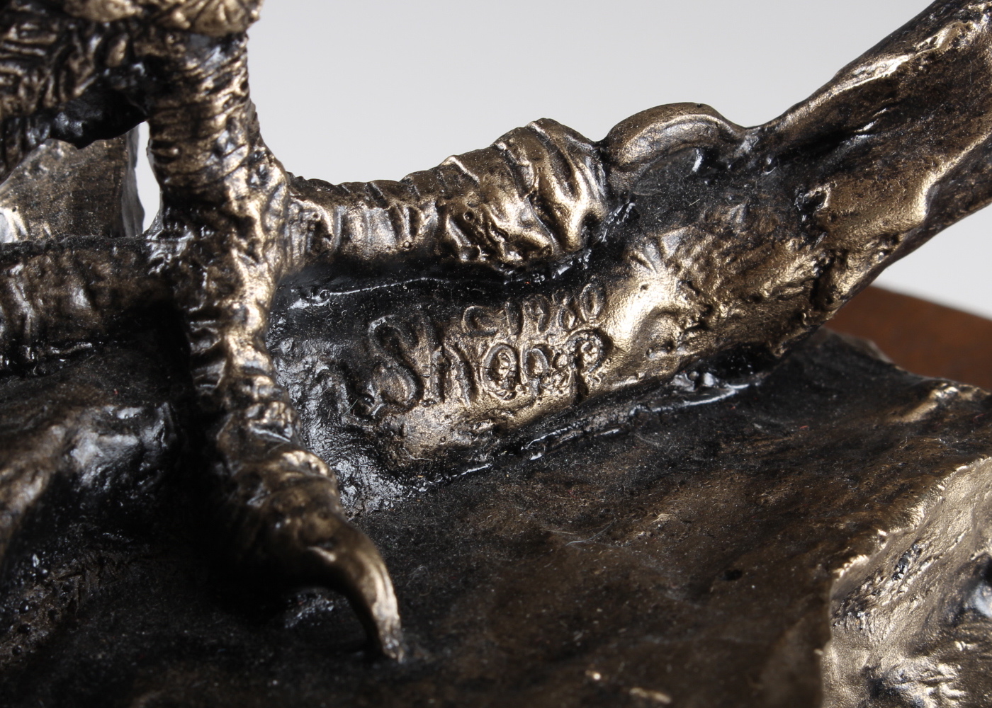 Wally Shoop Cast Bronze Eagle Sculpture Titled "Perfect Vision"