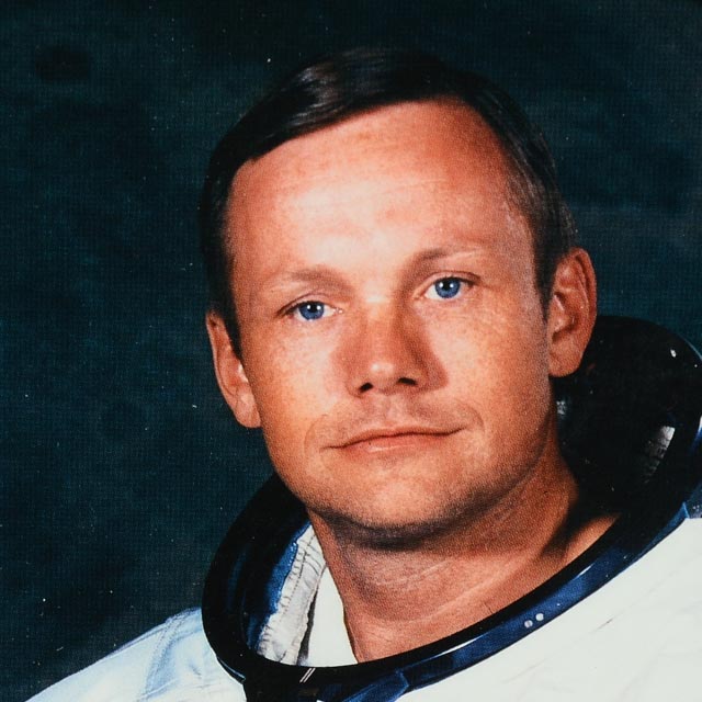 Neil Armstrong Triple Signed Display