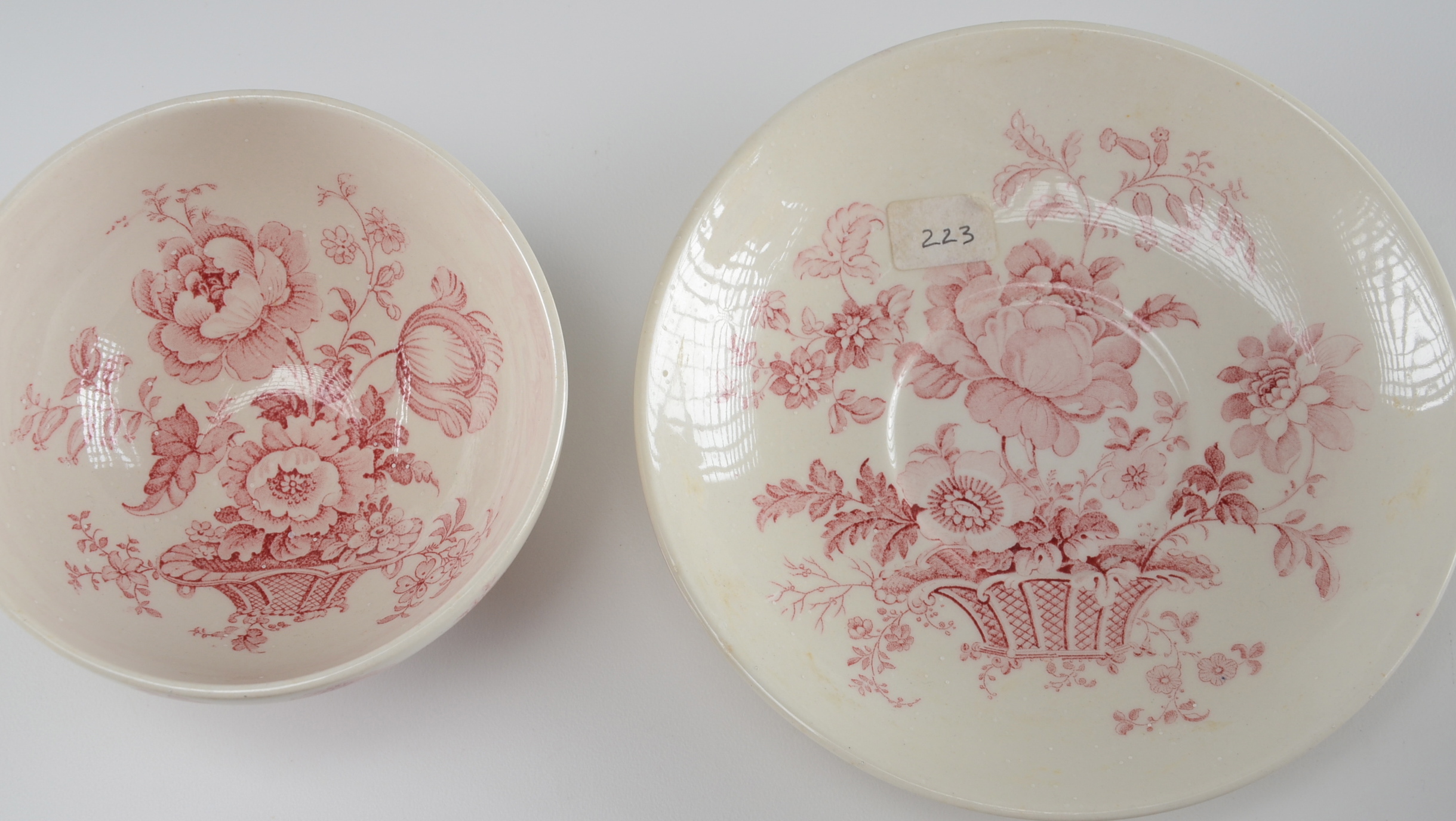 Small Grouping of Floral Transferware Pieces