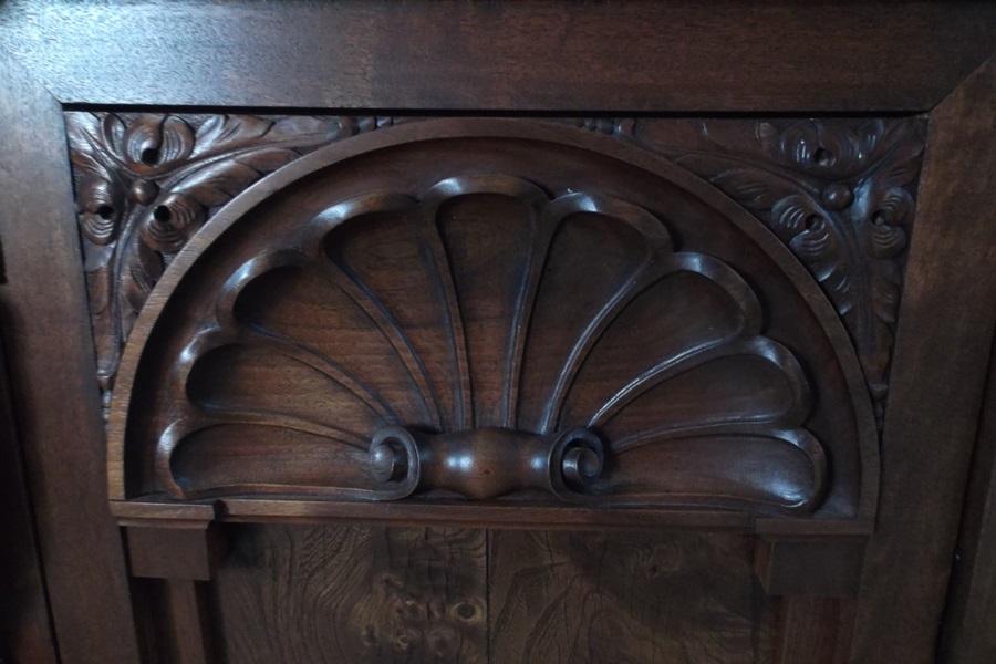 Victorian Style Carved Cherry Corner Cabinet