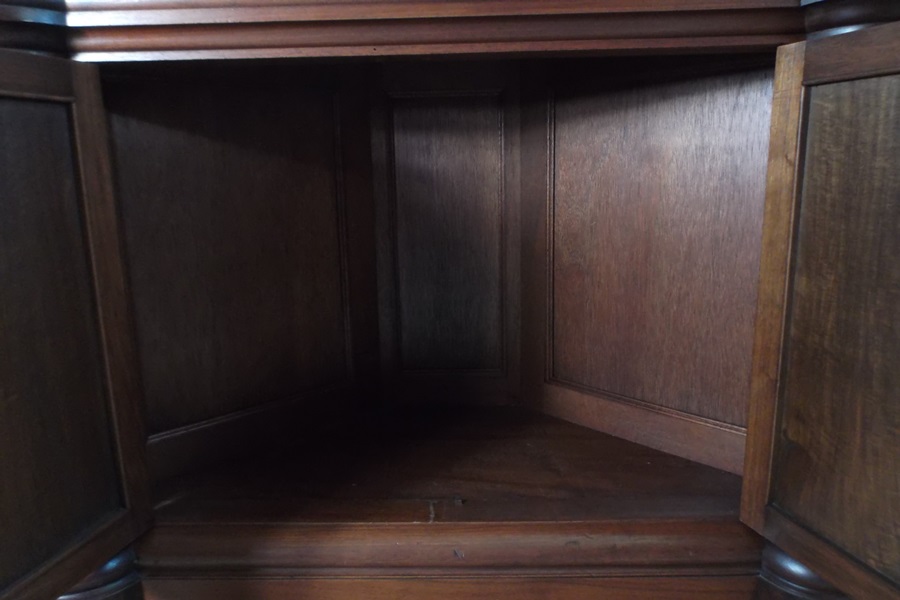 Victorian Style Carved Cherry Corner Cabinet