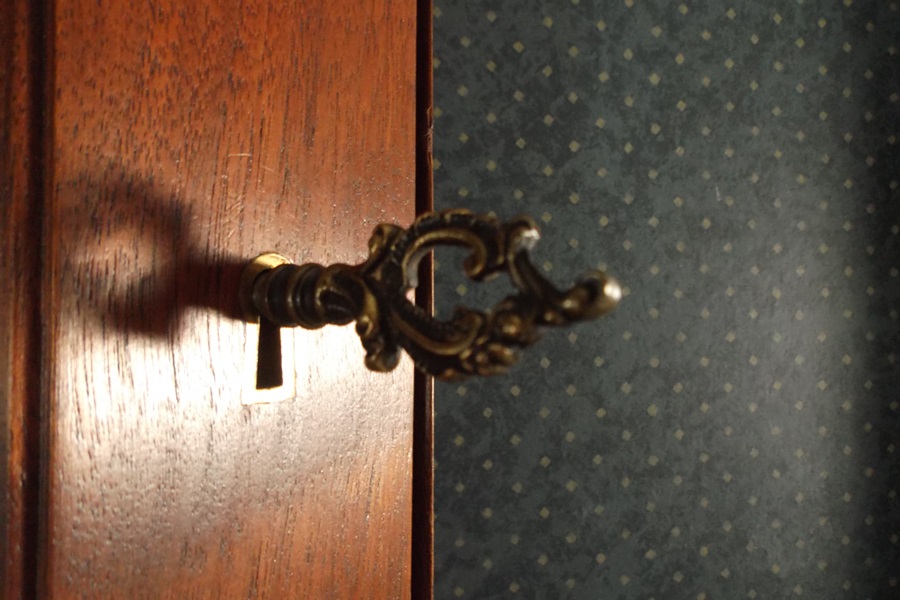 Victorian Style Carved Cherry Corner Cabinet