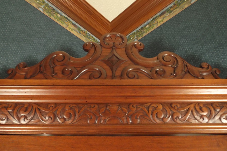 Victorian Style Carved Cherry Corner Cabinet
