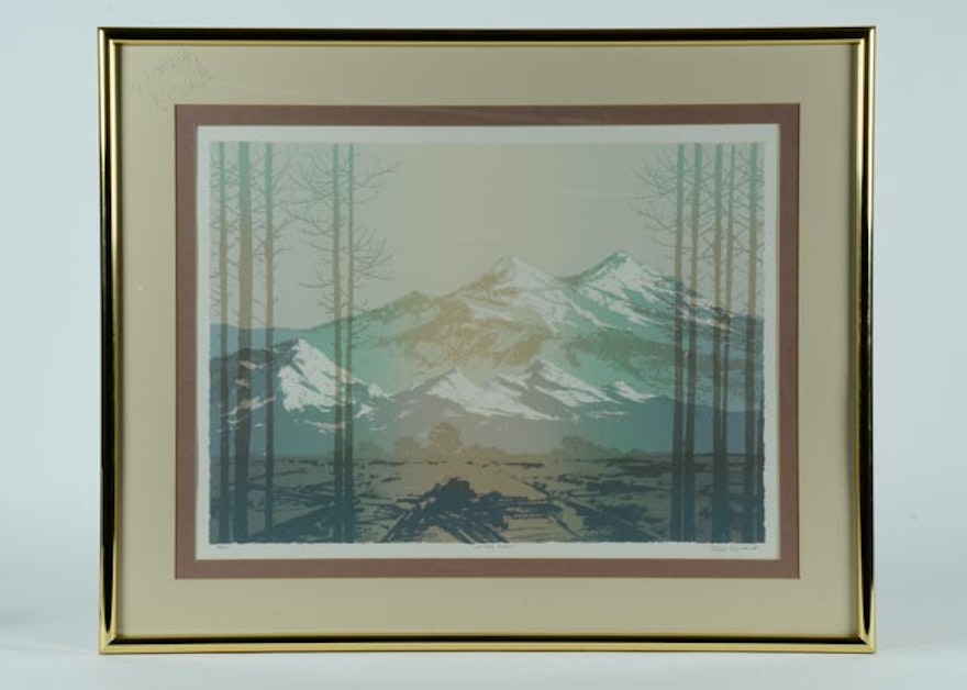Signed and Numbered Todd Rowland Lithograph, "View From Goshen"