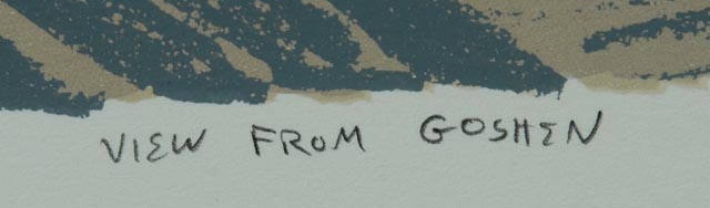 Signed and Numbered Todd Rowland Lithograph, "View From Goshen"