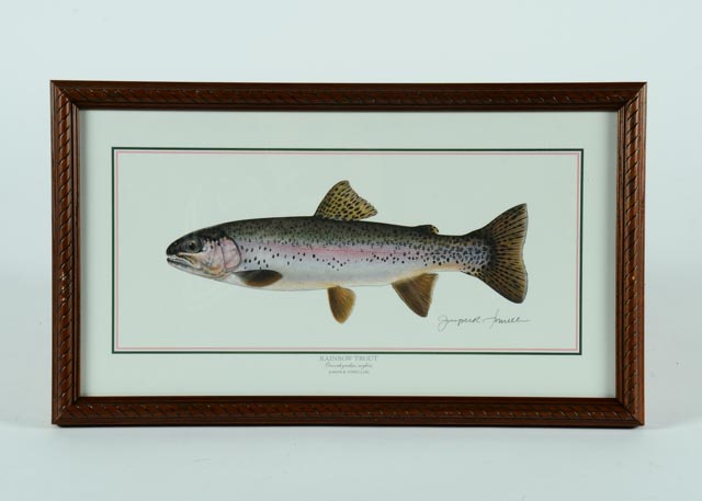 Hand Signed Joseph Tomelleri "Rainbow Trout" Photo Offset Print