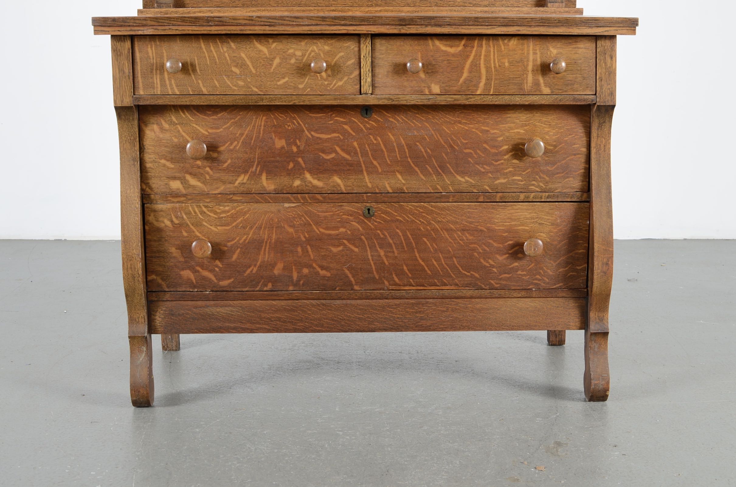 Antique Tiger Oak Dresser with Mirror