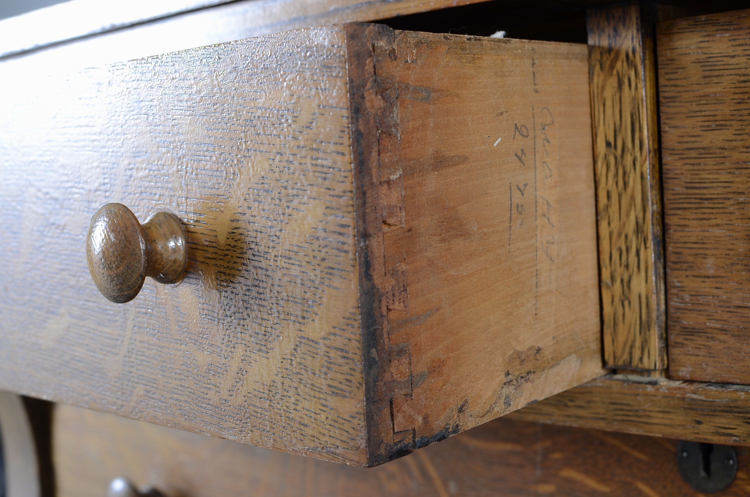 Antique Tiger Oak Dresser with Mirror