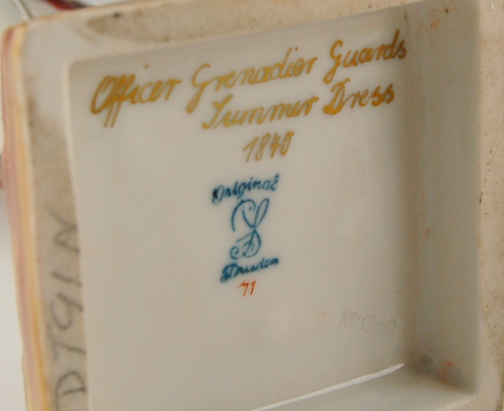 Vintage Dresden Officer Grenadier Guards Porcelain Figurine