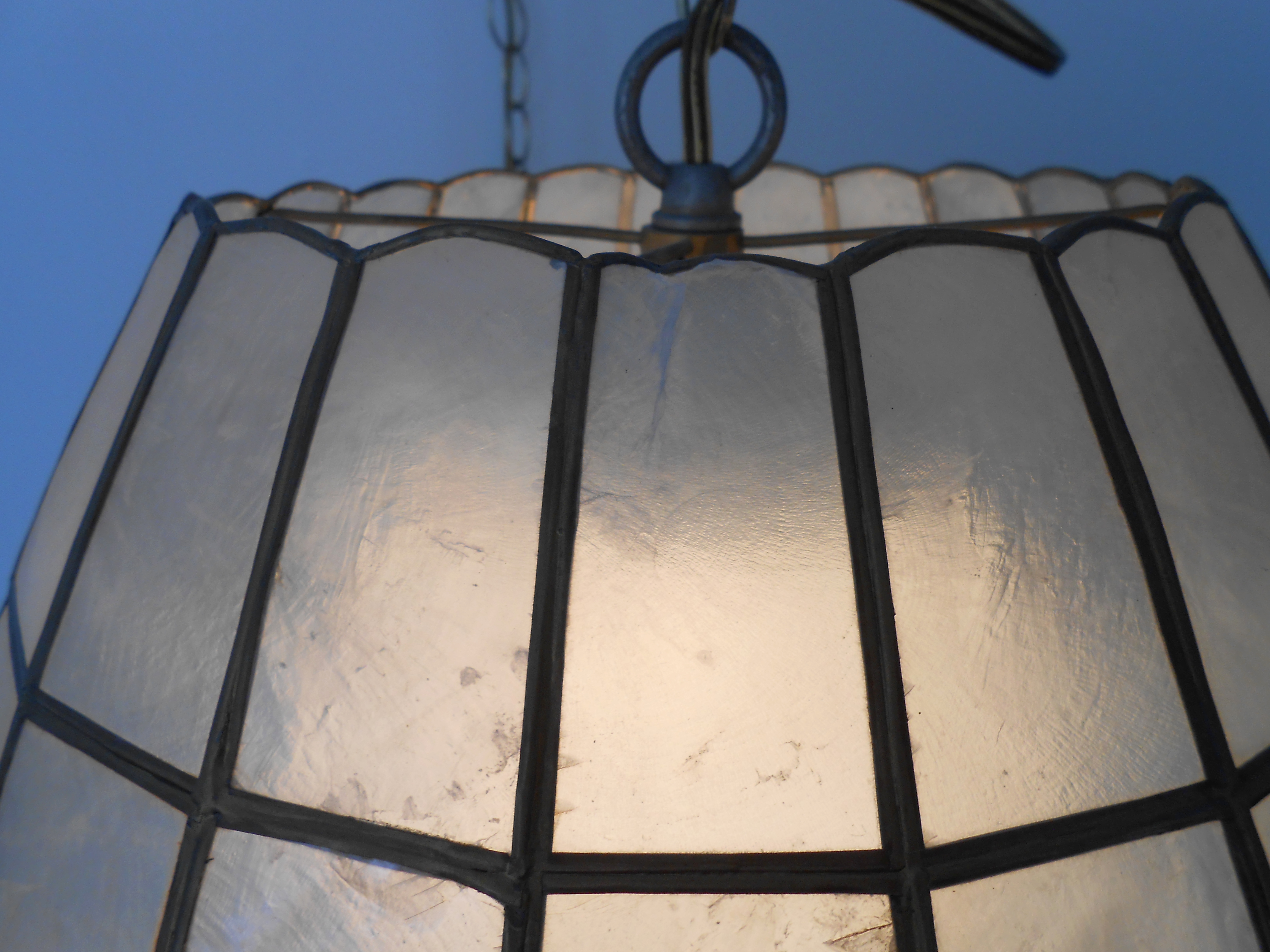 Mid-Century Capiz Shell Swag Lamp