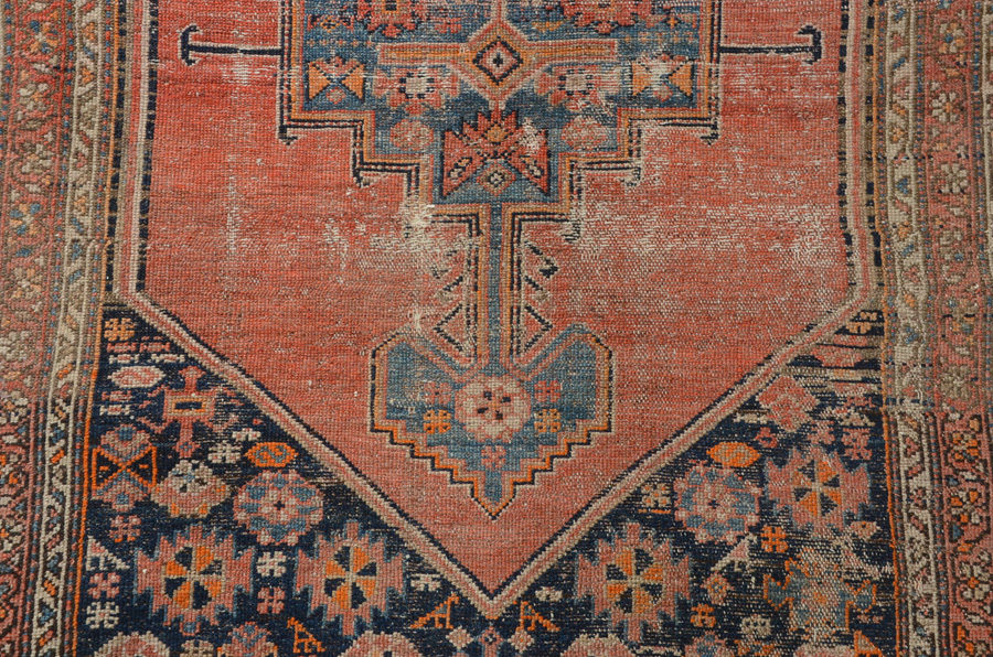 A Semi-Antique Hand Woven Wool Hamadan Area Rug