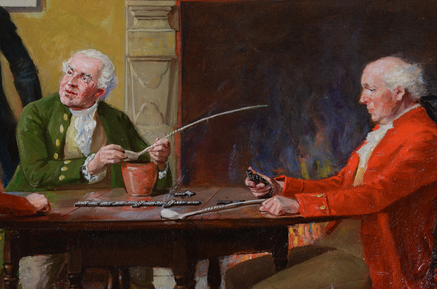 An Original Oil Painting by John Ward Dunsmore Dated 1917