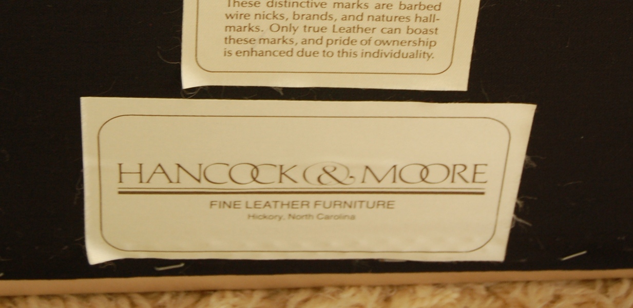 Hancock & Moore Tan Leather Sectional Sofa with Ottomans