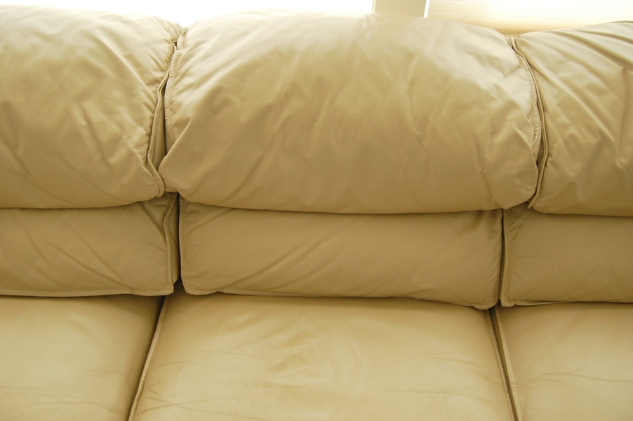 Hancock & Moore Tan Leather Sectional Sofa with Ottomans