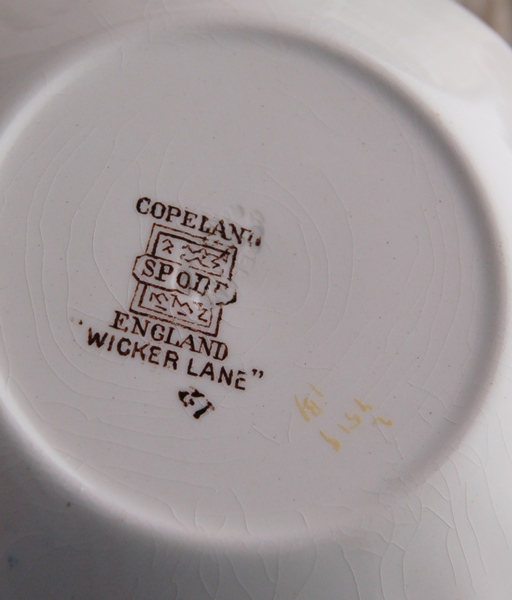 Spode Copeland China "Wicker Lane" Set of Ten