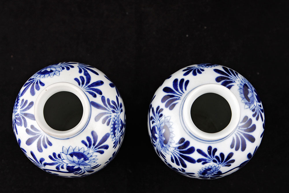 Blue and White Vases with Urn