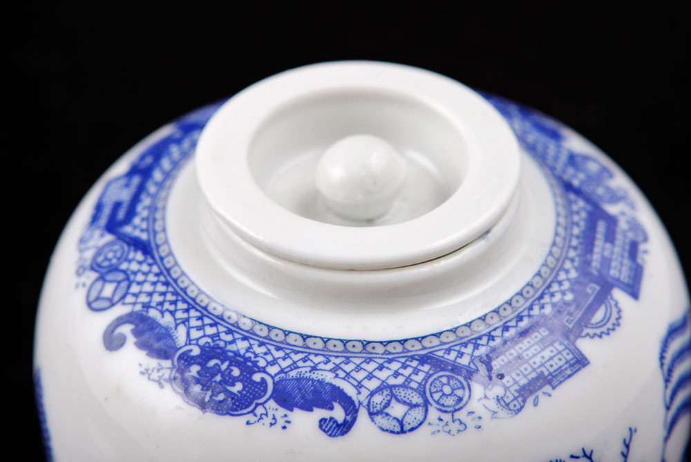 Blue and White Vases with Urn