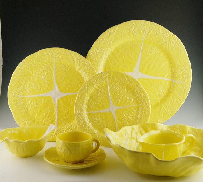 Secla Ceramic "Cabbage-Yellow" Set of Eight