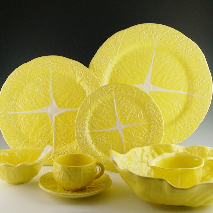 Secla Ceramic "Cabbage-Yellow" Set of Eight