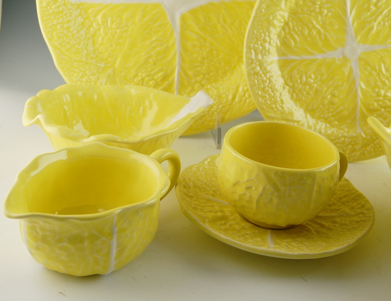Secla Ceramic "Cabbage-Yellow" Set of Eight