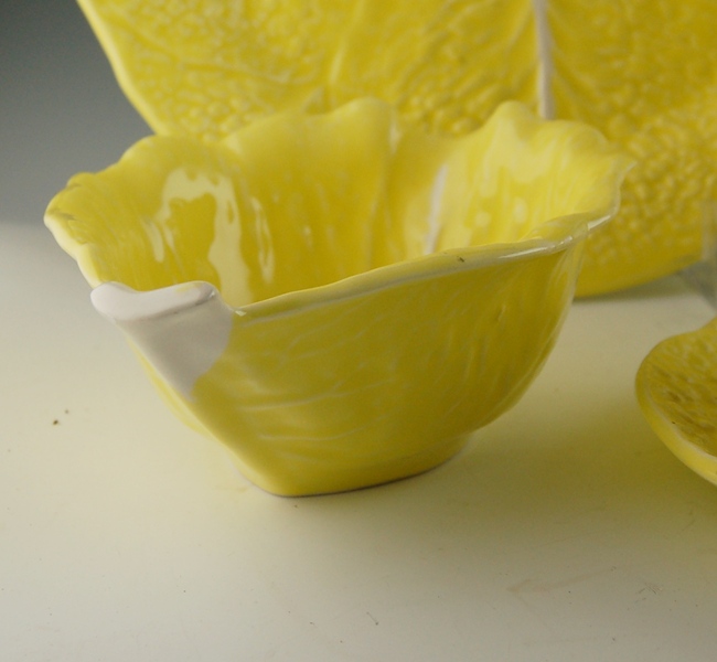 Secla Ceramic "Cabbage-Yellow" Set of Eight