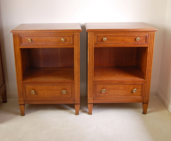 Pair of Kindel Grand Rapids Fruitwood Nightstands