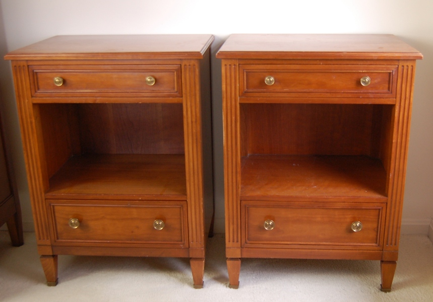 Pair of Kindel Grand Rapids Fruitwood Nightstands