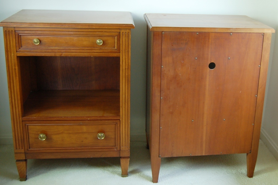 Pair of Kindel Grand Rapids Fruitwood Nightstands