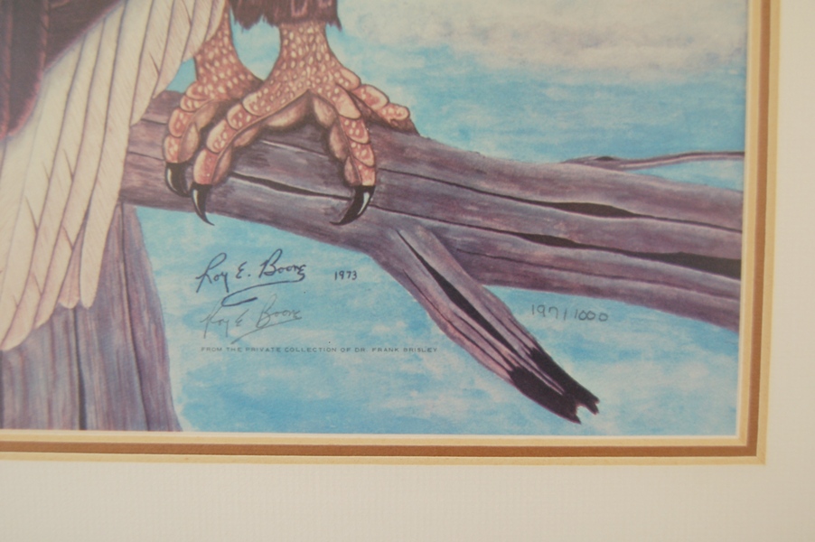 Roy Boone Signed Limited Edition Bald Eagle Lithograph