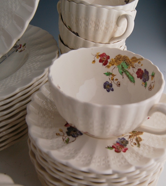 Spode Copeland China "Wicker Lane" Set of Ten