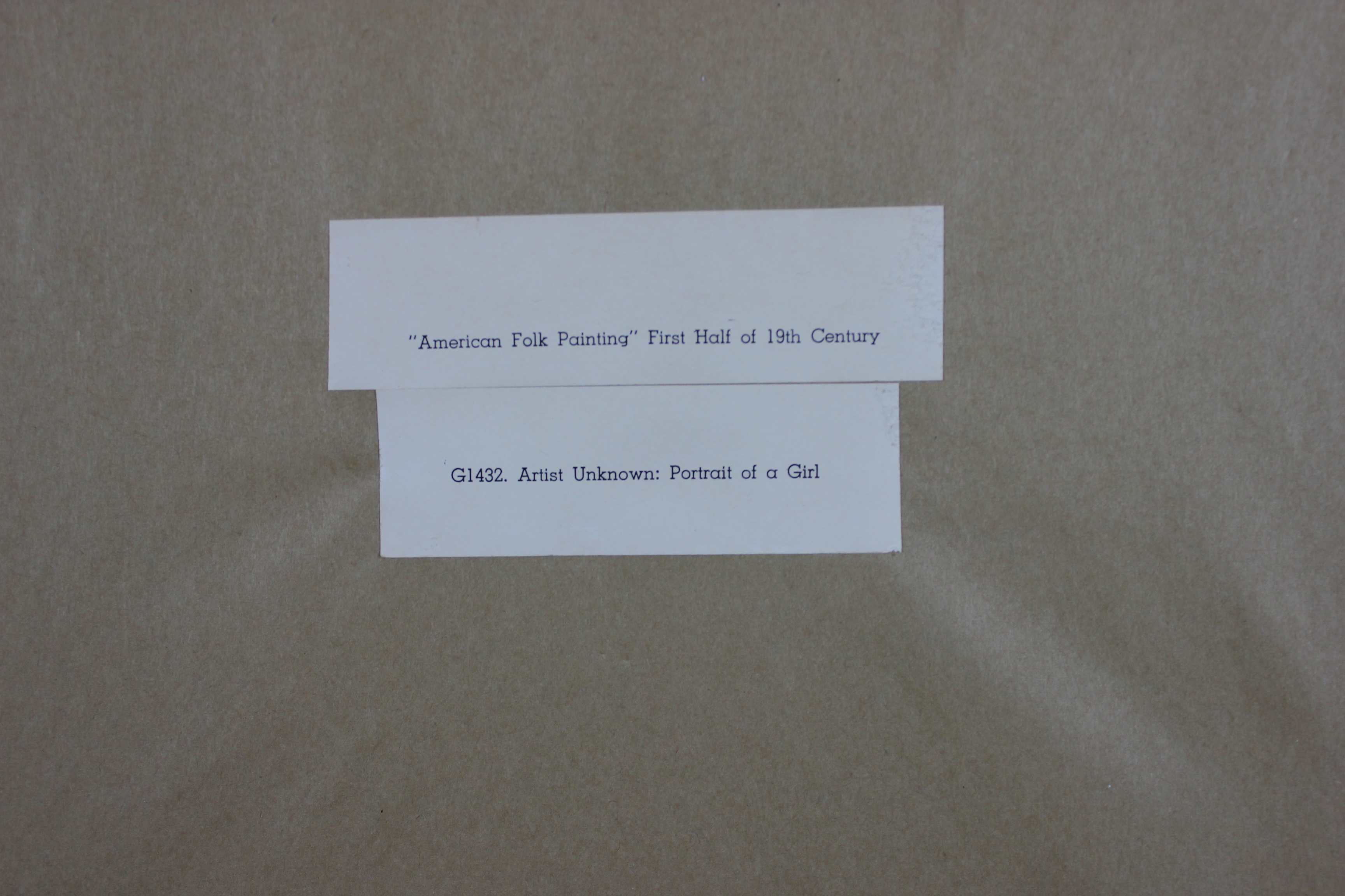 Print of a 19th Century Folk Art Portrait, Framed by Closson's