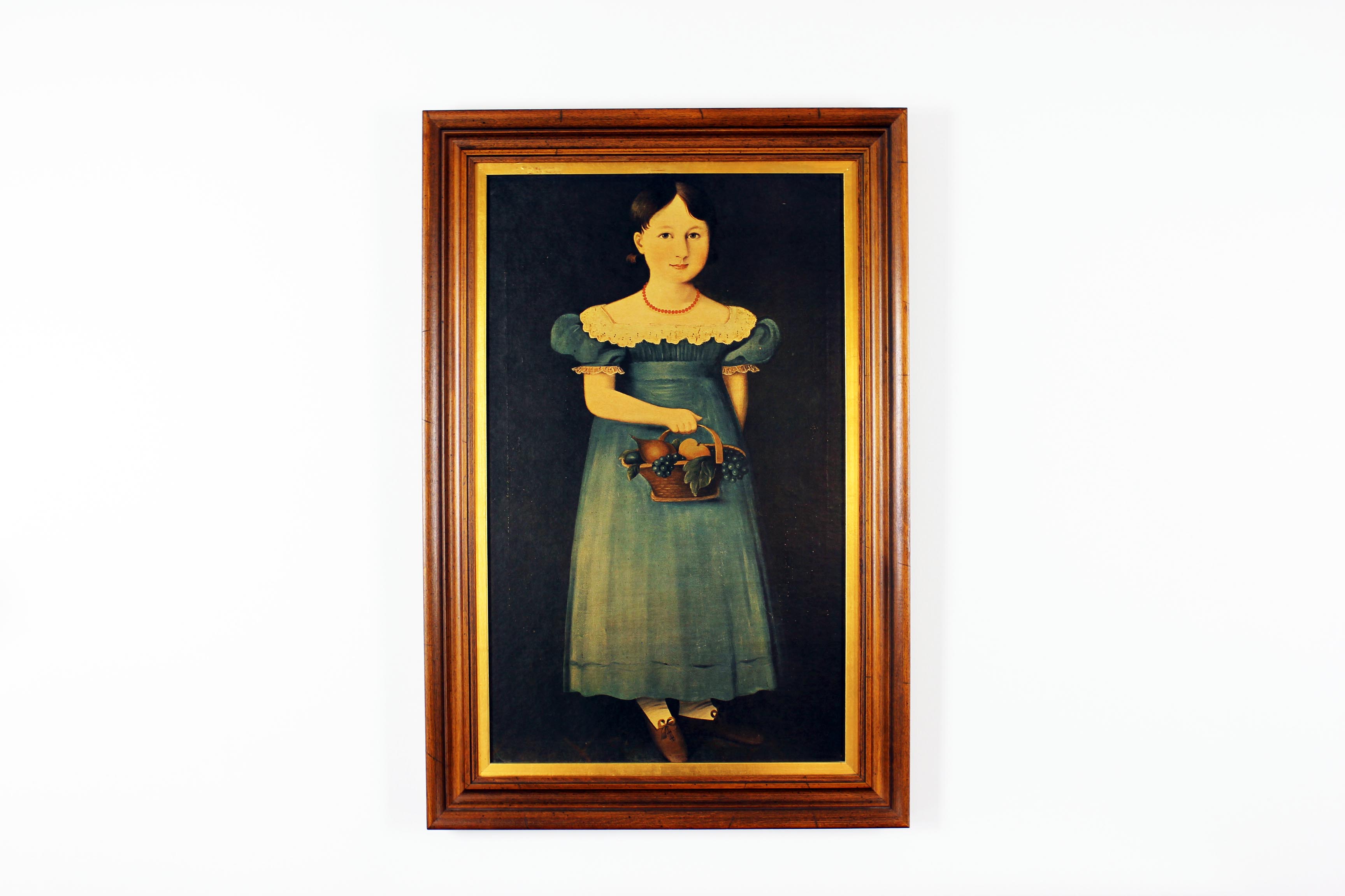 Print of a 19th Century Folk Art Portrait, Framed by Closson's