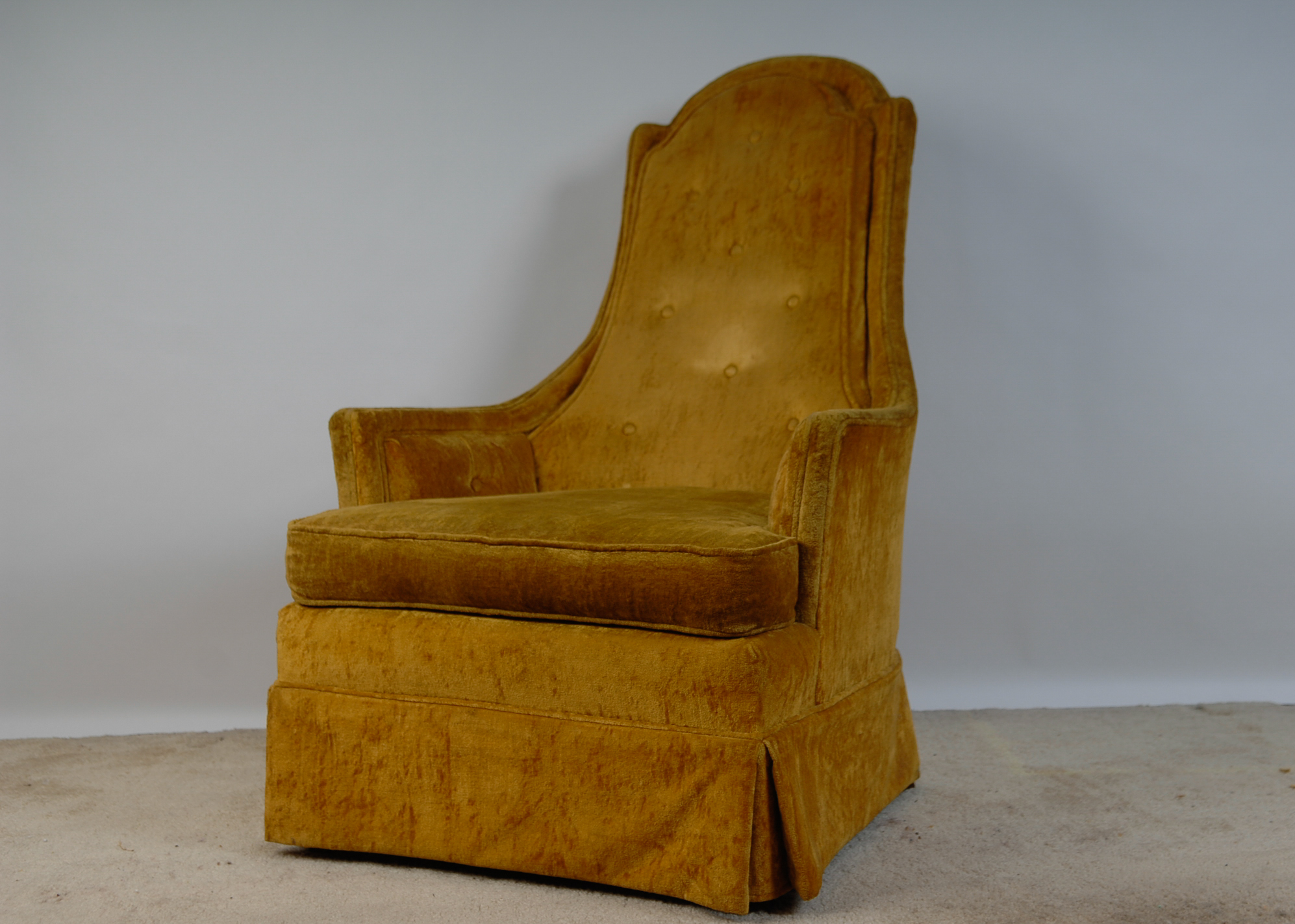 Gothic Style Gold Crushed Velvet Armchair