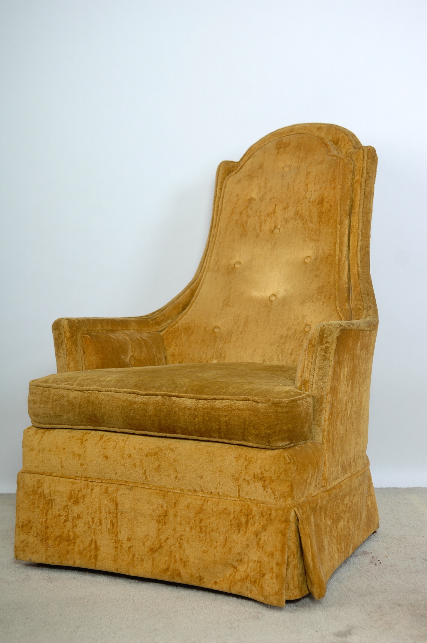 Gothic Style Gold Crushed Velvet Armchair