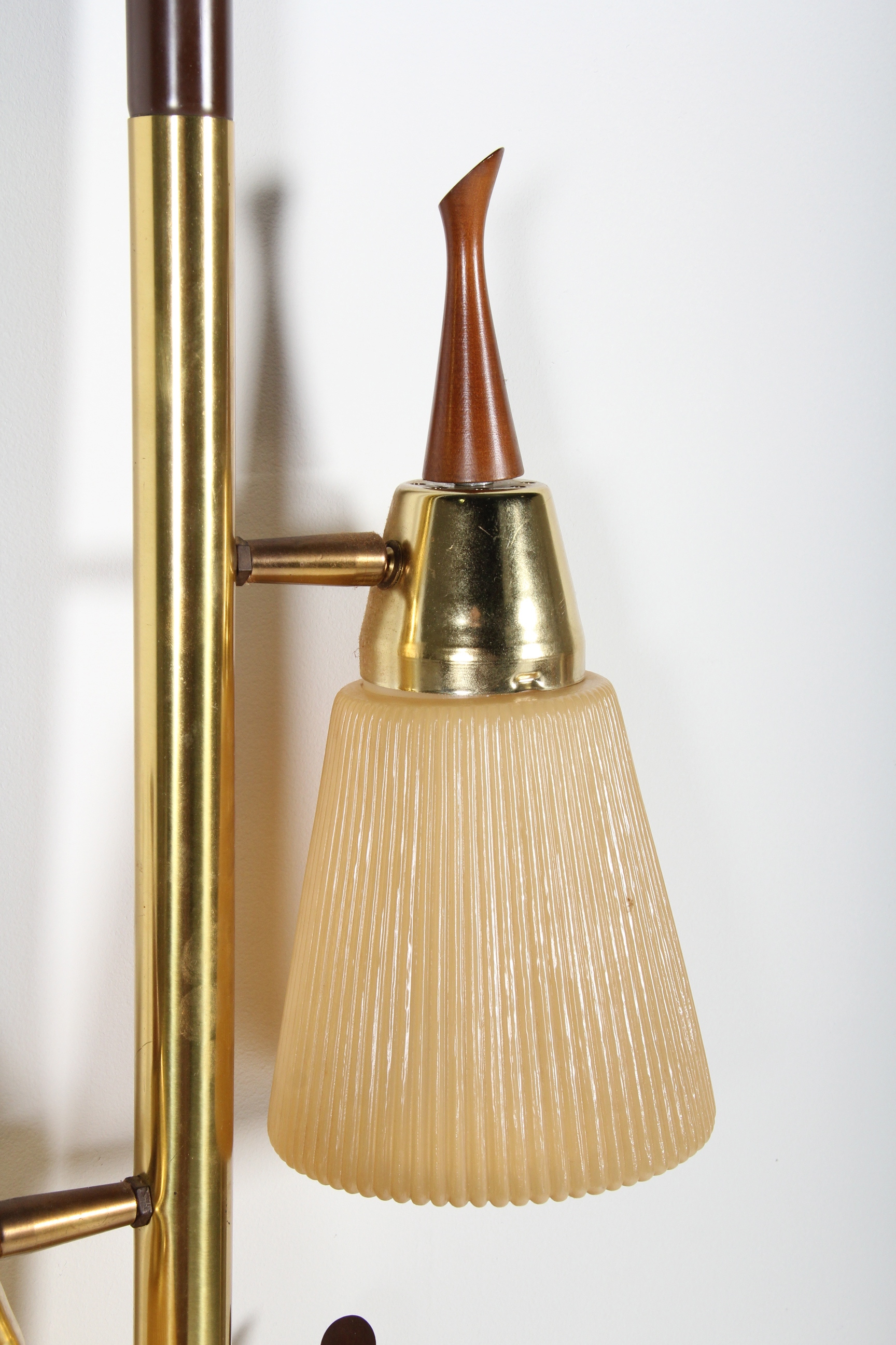 Mid Century Modern Three-Shade Tension Pole Lamp