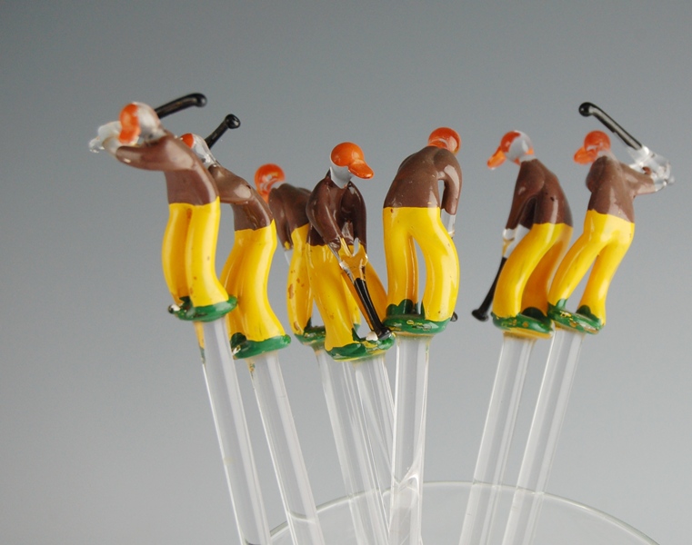 Golf Tumbers and Glass Swizzle Sticks