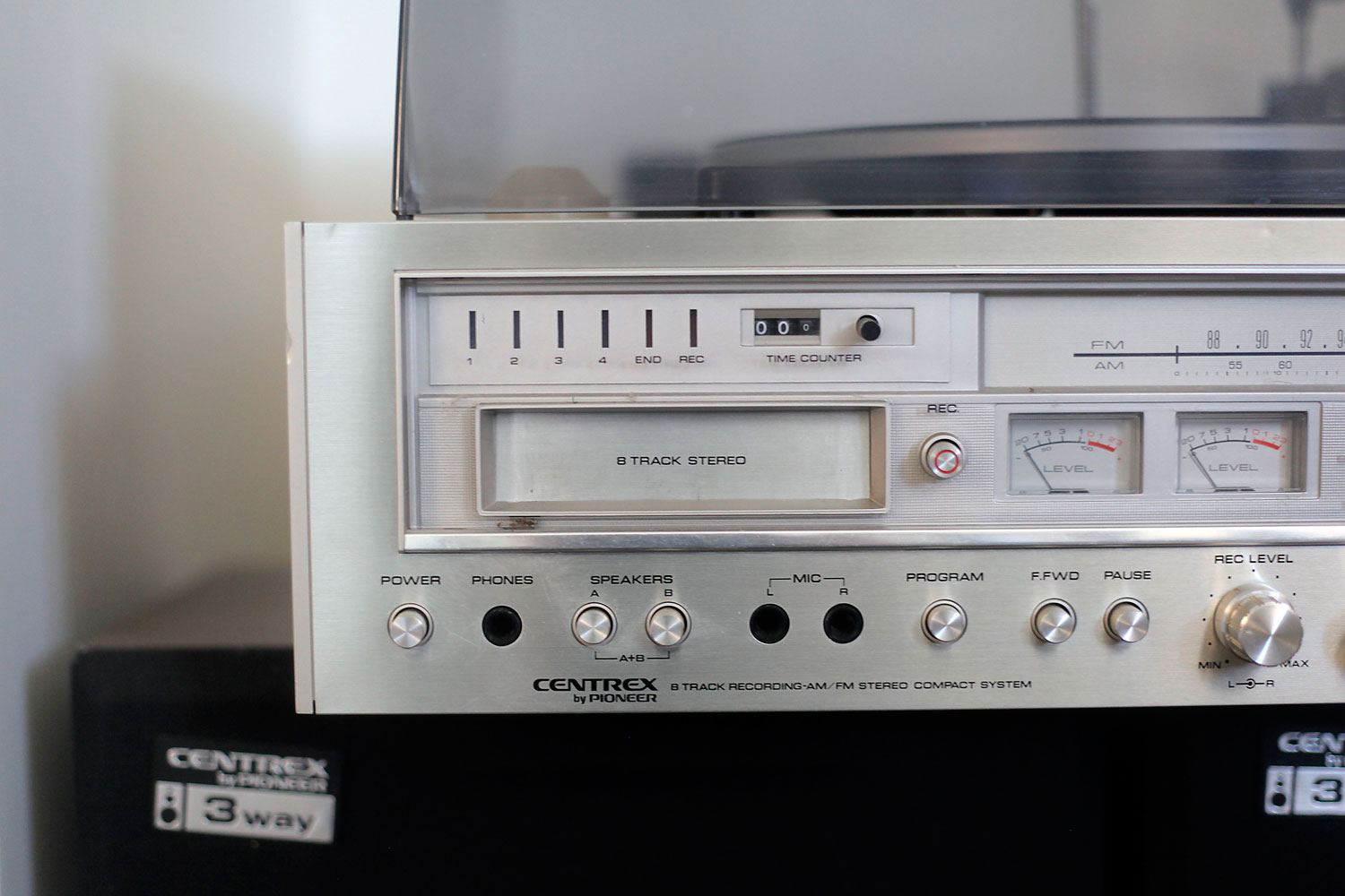 Centrex Stereo System with Eight-Track Player and Two Speakers