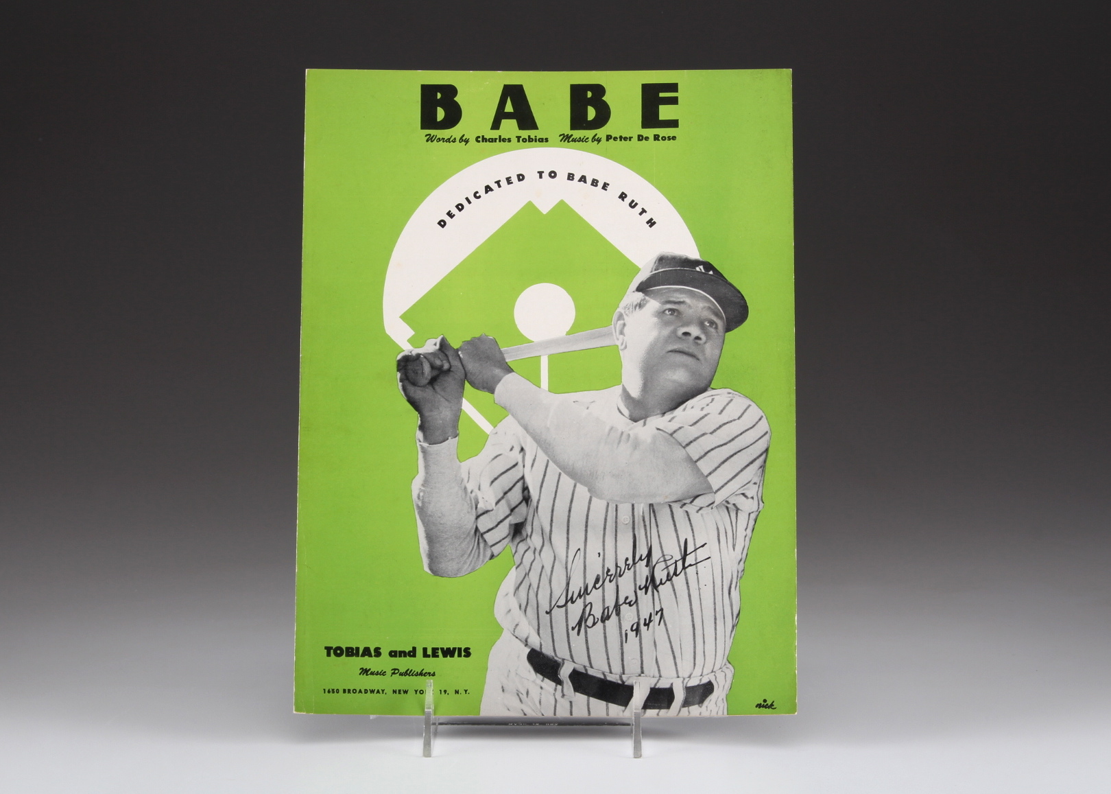 Vintage Babe Ruth New York Yankees Sheet Music