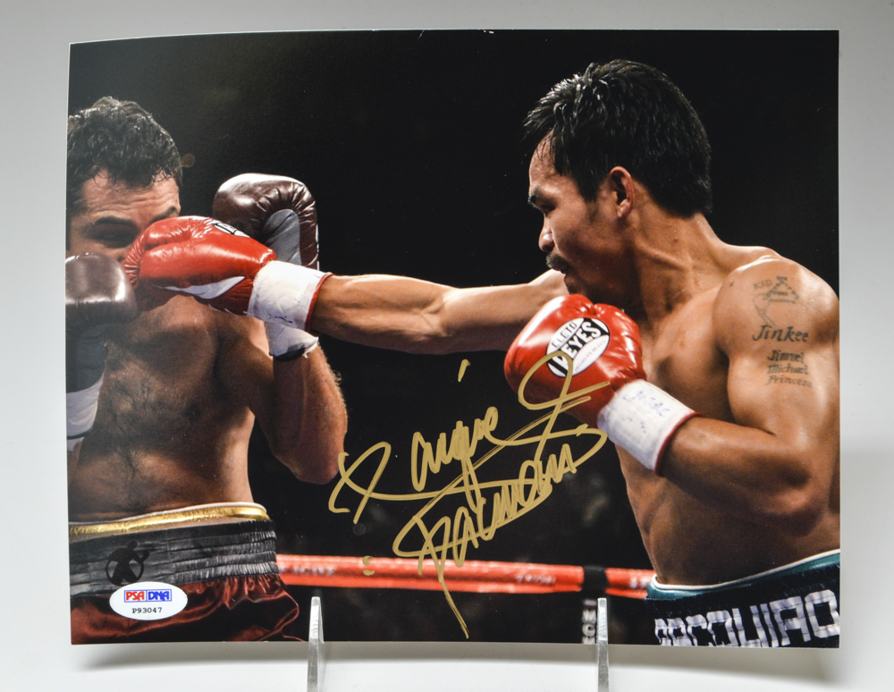 Aaron Pryor and Manny Pacquaio Signed Items Plus Exhibit Cards