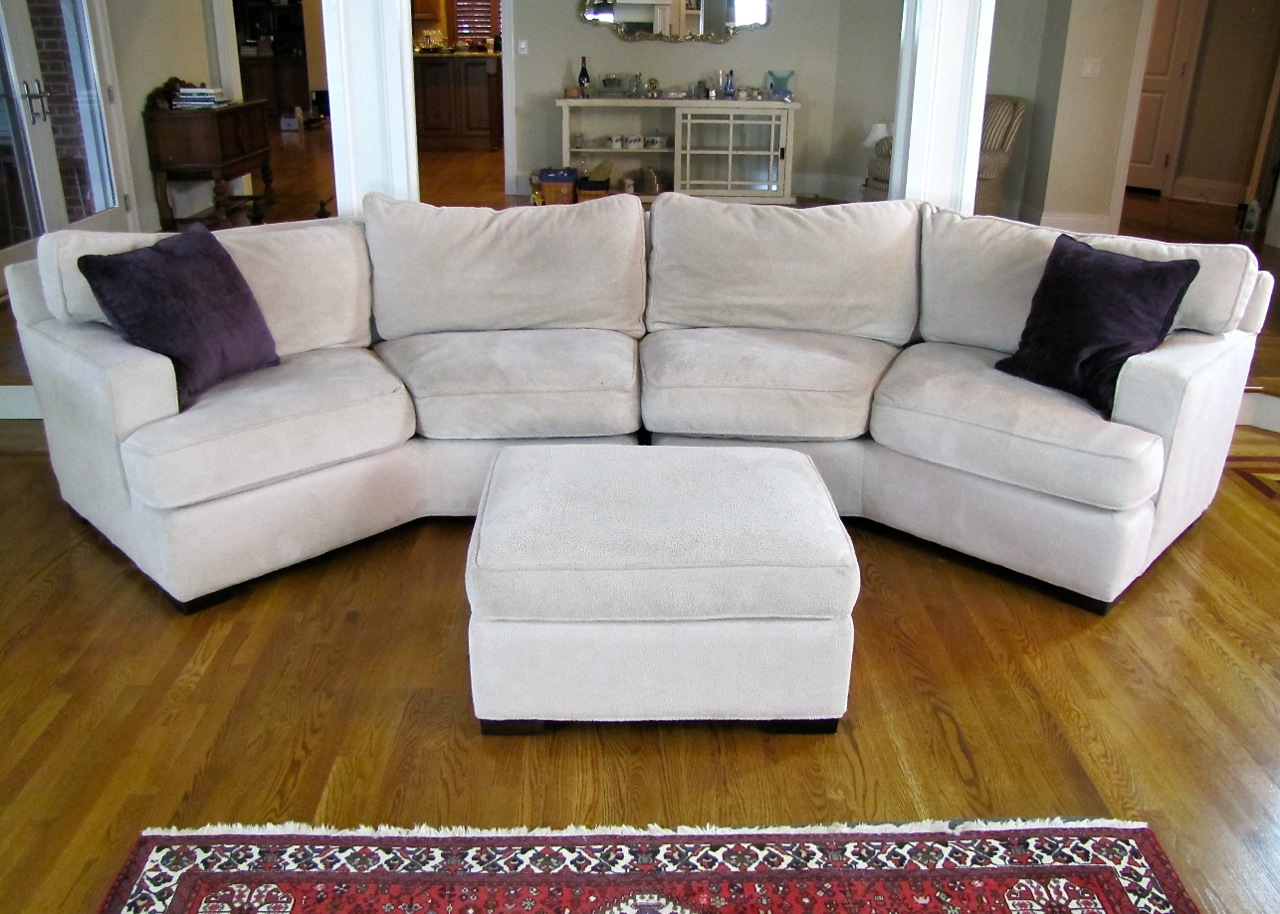 Down Filled Arhaus Sectional Sofa with Ottoman