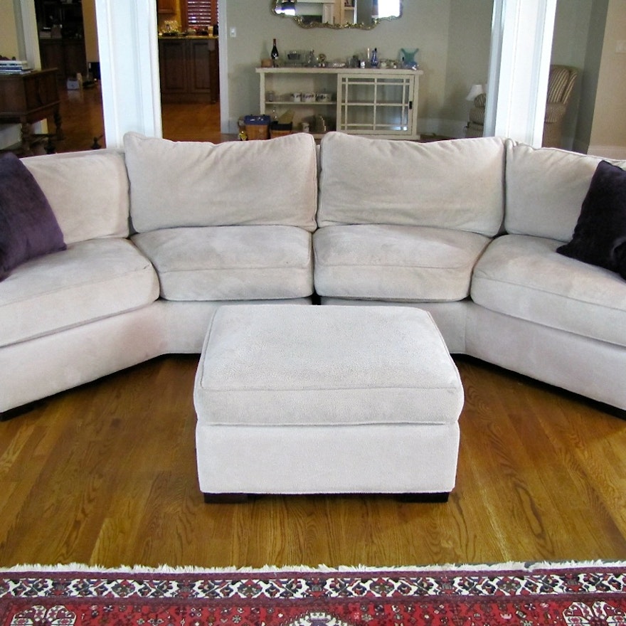 Down Filled Arhaus Sectional Sofa with Ottoman