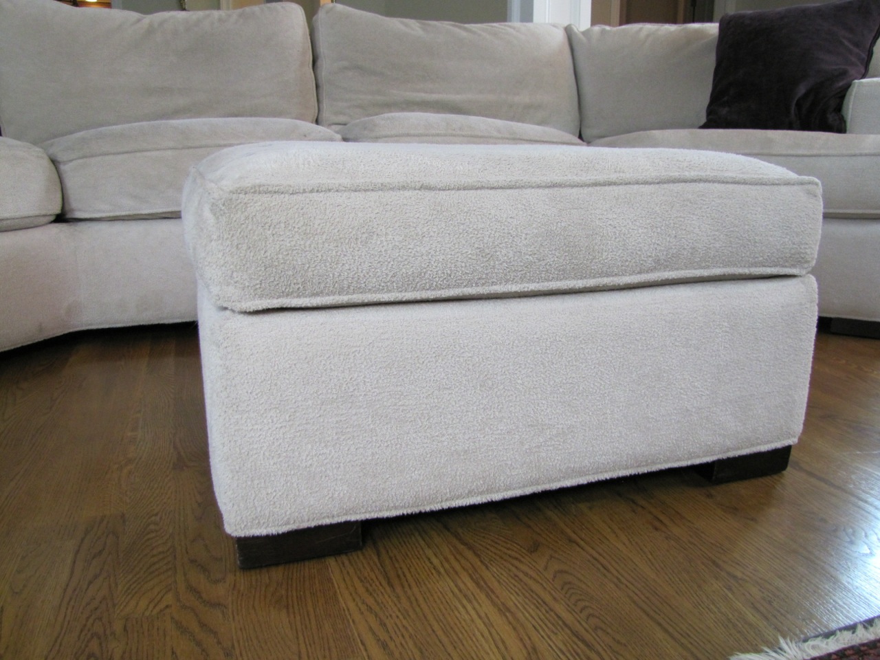 Down Filled Arhaus Sectional Sofa with Ottoman