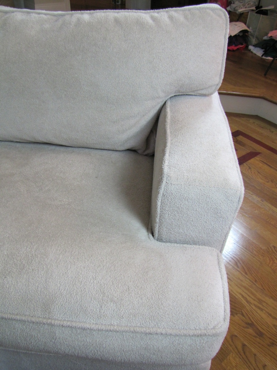 Down Filled Arhaus Sectional Sofa with Ottoman