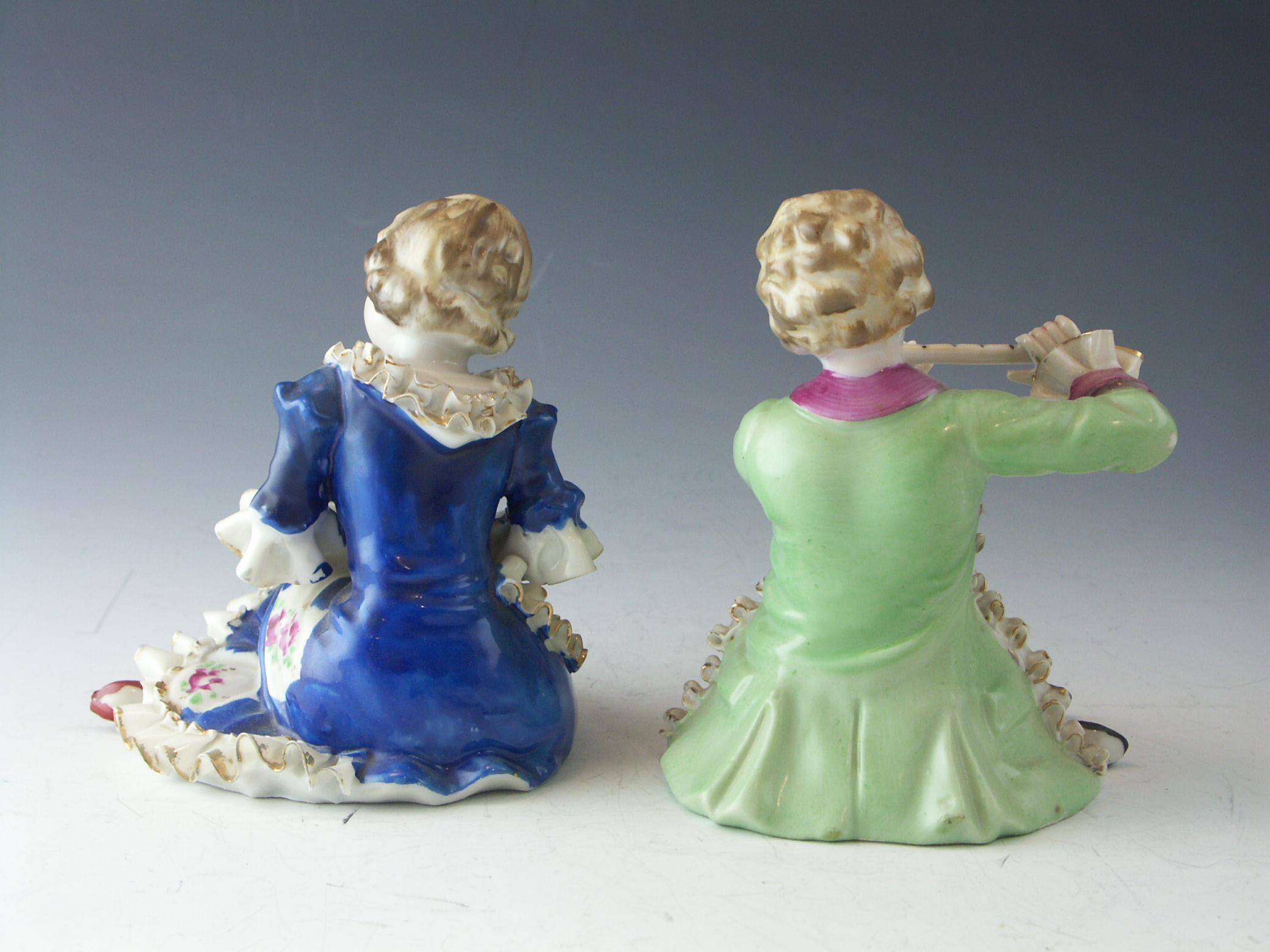 Vintage Porcelain Girl and Boy Figurine