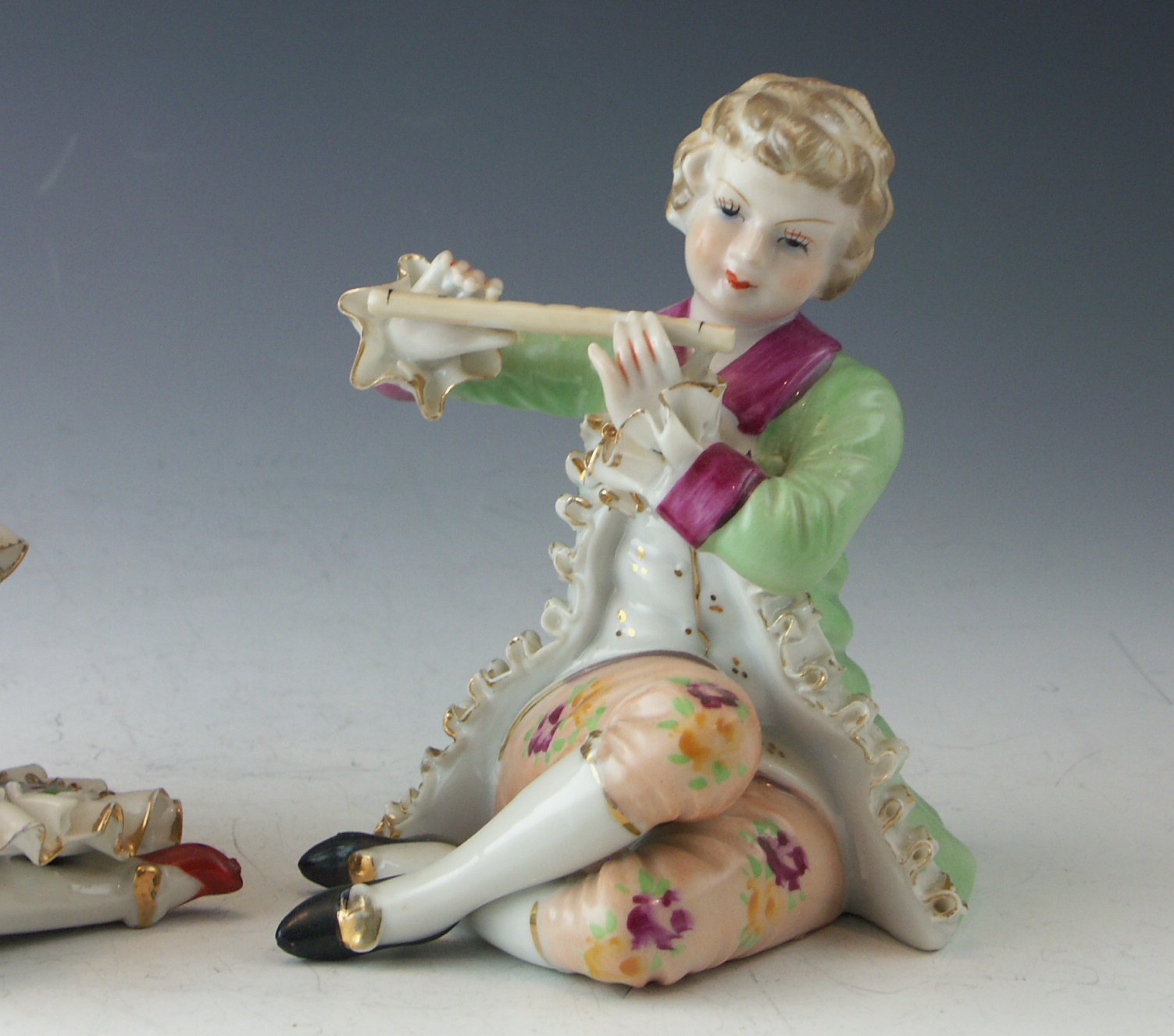 Vintage Porcelain Girl and Boy Figurine