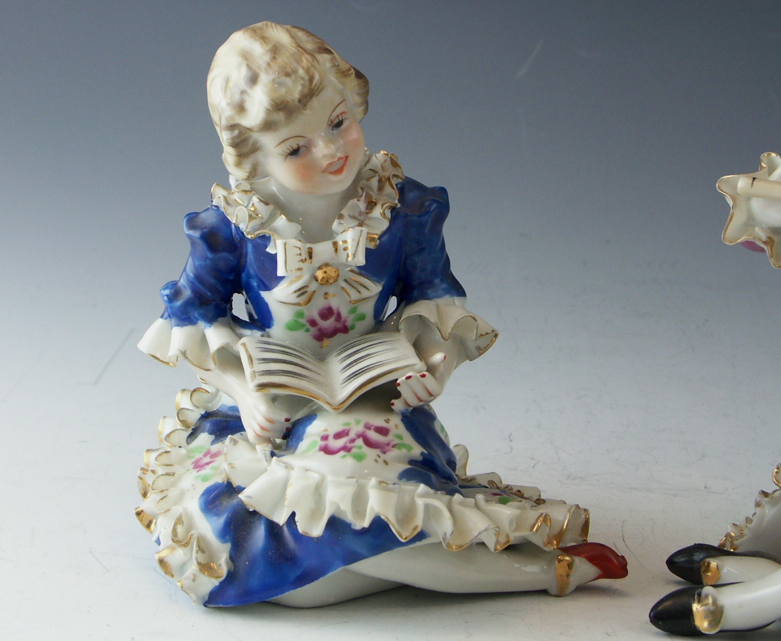 Vintage Porcelain Girl and Boy Figurine